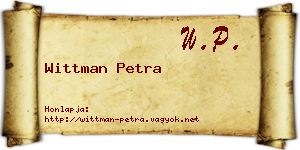 Wittman Petra névjegykártya