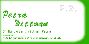 petra wittman business card